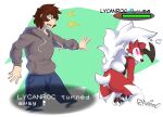  anthro duo generation_7_pokemon hi_res lycanroc male midnight_lycanroc nintendo pokemon pokemon_(species) ravieel 