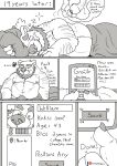  2023 anthro bear beard bed bedding belly bodily_fluids comic dating_app ellipsis english_text erection_under_blanket facial_hair foreskin furniture genital_fluids genitals greyscale hairy hi_res male mammal mature_male monochrome nipples overweight overweight_male penis pillow plaguedobsession precum scruffy sleeping smile solo sound_effects text time_skip vowelless vowelless_sound_effect zzz 