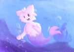  absurd_res animal_humanoid anthro bloope boy_kisser_(meme) digital_media_(artwork) felid feline fur hi_res humanoid looking_at_viewer male mammal marine merfolk silly_cat_(mauzymice) smile solo split_form underwater water white_body white_fur 