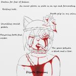  anthro blood bodily_fluids canid canine clothed clothing crying_blood evirix evirix_(evirix) flower fox gore hi_res lyrics male mammal off_shoulder plant red_fox rose_(flower) solo strangling thorns vent_art 