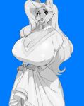  anthro big_breasts blue_background breasts canid canine cleavage clothed clothing clothing_lift crackiepipe denisse digital_media_(artwork) dress eyelashes facial_tuft female fingers fox fur hair hi_res holding_clothing holding_dress holding_object huge_breasts jewelry long_hair looking_at_viewer mammal monochrome necklace nipple_outline open_mouth simple_background smile solo standing tuft 