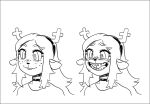  2023 accessory anthro black_and_white braces buckteeth deer deltarune drizzlingprince freckles_on_face grin hair_accessory hairband mammal monochrome new_world_deer noelle_holiday reindeer showing_teeth smile teeth undertale_(series) 