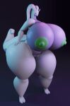  animated anthro big_breasts big_butt blender_(software) blush breast_jiggle breasts butt darkdraketom female generation_6_pokemon genitals goodra green_nipples hip_sway huge_breasts jiggling looking_at_viewer multicolored_body nintendo nipples pokemon pokemon_(species) purple_body pussy simple_background solo thick_thighs two_tone_body wide_hips 