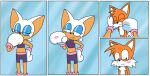  age_difference anthro bat boxing boxing_gloves canid canine clothing duo female fox handwear hi_res kiss_mark lipstick makeup male male/female mammal miles_prower older_female pink_lipstick rouge_the_bat sega sonic_the_hedgehog_(series) sport toonboy1029 younger_male 