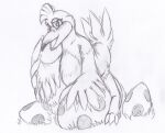  anthro avian banjo-kazooie beak blush breegull egg feathers female grass kazooie kitsune_youkai open_mouth plant rareware solo spotted_egg wings 