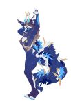  absurd_res alpha_channel anthro blue_body border breasts closed_smile eyes_closed feathers felid feline feline_ears female hi_res highlights_(coloring) horn kylt08 mammal mouth_closed smile solo transparent_border 