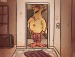  angry anthro avian beak big_bird bird blush broken_door feathers light_switch male meme orange_body orange_legs orange_skin sesame_street signature solo standing standing_in_doorway yellow_beak yellow_body yellow_feathers z-t00n 