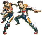  1boy animification boots clenched_hand fingernails frown fujiwara_ranka hair_behind_ear honda knee_pads logo looking_at_viewer male_focus marc_marquez moto_gp open_mouth racing_suit real_life red_bull red_footwear running smile sponsor twitter_username v-shaped_eyebrows 