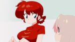  2girls blue_eyes braid breasts chinese_clothes crossover genderswap genderswap_(mtf) grapeanime highres large_breasts long_hair looking_at_another multiple_girls onii-chan_wa_oshimai! orange_eyes pink_hair ranma-chan ranma_1/2 red_hair saotome_ranma single_braid trait_connection 