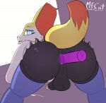  anal anal_penetration animated anthro anus balls big_butt bodily_fluids braixen butt clothing cum ejaculation generation_6_pokemon genital_fluids genitals girly legwear male middlefingercat nintendo penetration penis pokemon pokemon_(species) solo stockings sweet_braixen 