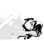  1girl absurdres completely_nude greyscale hair_spread_out highres legs_folded long_hair looking_at_viewer monochrome nanami_touko nude open_mouth r-it-sum-io-17 wavy_hair white_background yagate_kimi_ni_naru 
