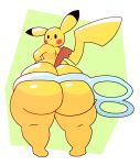 anthro big_butt black_eyes butt dipstick_ears generation_1_pokemon hi_res huge_butt huge_hips huge_thighs looking_at_viewer looking_back male multicolored_ears nintendo nude pikachu pokemon pokemon_(species) senordraws solo thick_thighs wide_hips yellow_body 