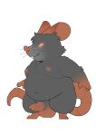  2023 absurd_res anthro balls belly big_belly genitals hi_res humanoid_genitalia humanoid_penis kemono male mammal moobs murid murine navel nipples overweight overweight_male penis quanjiang rat rodent simple_background solo 