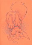  anthro big_ears bottom_view female feral graphite_(artwork) haska hi_res hybrid kangaroo macropod mammal marsupial paper paws pencil_(artwork) prostokvashino rodent sciurid solo soyuzmultfilm tail tama-tama traditional_media_(artwork) tree_squirrel 