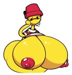  anthro areola big_breasts big_butt blush bodily_fluids breasts butt clothing dewy-eyedboy female generation_2_pokemon hat headgear headwear huge_breasts huge_butt huge_thighs hyper hyper_breasts hyper_butt hyper_thighs mouthless nintendo nipples pokemon pokemon_(species) shuckle simple_background simple_eyes solo standing sweat thick_thighs wide_hips yellow_body 