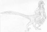  biped biped_taur bottomless bottomless_female bottomless_taur breasts chukchi_husky clothed clothing digitigrade dinosaur dinosaur_taur dromaeosaurid dromaeosaurid_taur feathers female graphite_(artwork) hand_on_hip hi_res medium_breasts pencil_(artwork) pseudo_hair reptile reptile_taur scalie scalie_taur simple_background solo standing taur theropod theropod_taur topwear topwear_only traditional_media_(artwork) velociraptor velociraptor_taur white_background 