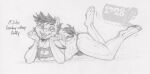  2023 anthro beard bedroom_eyes butt clothed clothing english_text eyebrows facial_hair federalchemical1728 fluffy_pony fluffy_pony_(species) girly graphite_(artwork) greyscale handwritten_text hooves humanoid_hands lying male mammal mane monochrome narrowed_eyes on_front open_mouth open_smile pencil_(artwork) pinup pose seductive sketch skimpy smile solo swinging_legs tail teeth text traditional_media_(artwork) underhoof unguligrade watermark 