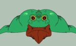  amphibian anthro big_butt black_eyes bottomless brown_clothing brown_robe butt clothed clothing d0ncassidy digital_media_(artwork) frog front_view green_body grey_background leg_split male partially_clothed pixel_(artwork) red_eyes robe simple_background smile solo spots thick_thighs yellow_sclera 
