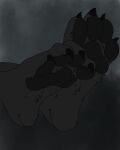  anthro black_body black_fur black_pawpads canid canine claws feet female foot_fetish foot_focus fur mal0 malo mammal monster pawpads paws scp-1471 scp-1471-a scp_foundation simple_background solo toe_claws toes 