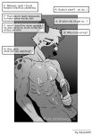  abs absurd_res aggressive_retsuko anthro axxxonn balls biceps black_and_white black_nose bodily_fluids canid canine cum cum_on_self cumshot dialogue digital_media_(artwork) ejaculation english_text erection fur genital_fluids genitals greyscale haida hi_res humanoid_genitalia hyena male mammal masturbation monochrome muscular muscular_anthro muscular_male nude onlyfans orgasm orgasm_face pecs penile penile_masturbation penis sanrio simple_background solo speech_bubble spotted_hyena text 