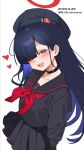  1girl black_hair blue_archive hair_over_one_eye justice_task_force_member_(blue_archive) long_hair mokyutan red_eyes solo 