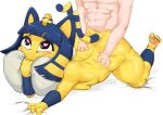  &lt;3 &lt;3_eyes animal_crossing ankha_(animal_crossing) anthro cat_tail duo felid feline female female_on_human happy happy_sex human human_on_anthro interspecies male male/female mammal nintendo pillow pillow_grab sex villager_(animal_crossing) 