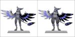  3_fingers 3_toes alav_(the_tao_swordsman) alpha_channel anthro asymmetrical_coloring avali chubby_male claws feathered_tail feathers feet finger_claws fingers fluffy glowing glowing_markings hi_res looking_at_self looking_at_viewer male markings model_sheet one_eye_closed pedestal simple_background slim_male solo tail the_tao_swordsman toe_claws toes transparent_background winged_arms wings wink 