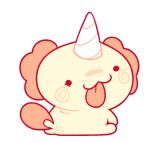  axolotl can&#039;t_be_this_cute chibi grindzone horns original simple_background sitting sweet_corn tongue tongue_out 