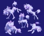  2022 ambiguous_gender dokudrinker equid equine feral hi_res horn mammal multiple_poses pose unicorn unicorn_horn 