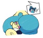 animal_crossing anthro bear big_breasts big_butt blonde_hair blue_body blue_fur blush bottom_heavy breasts butt butt_focus clothing dewy-eyedboy duo face_in_ass female fur hair huge_breasts huge_butt huge_thighs hyper hyper_butt hyper_thighs larger_female male male/female mammal marshal_(animal_crossing) nintendo rear_view rodent sciurid shirt simple_background size_difference smaller_male smile standing thick_thighs topwear tree_squirrel unknown_character yellow_body yellow_fur 