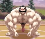  absurdres bara beard bulk facial_hair highres hitenmaru hunk mature_male muscular muscular_male non-web_source penis short_hair yaoi 