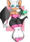  anthro armor bat bodysuit boots breastplate breasts chaos_emerald cleavage clothed clothing eyeshadow female footwear fur gem gloves green_eyes handwear hi_res johnnylockson legwear makeup mammal navel rouge_the_bat sega skinsuit smile solo sonic_the_hedgehog_(series) thick_thighs thigh_boots thigh_highs tight_clothing white_body white_fur wide_hips wings 