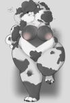  &lt;3 anthro belly big_breasts black_body black_fur breasts canid canine canis domestic_dog female fur hair hair_over_eyes hi_res mammal milkboners navel nipples nude overweight overweight_anthro overweight_female simple_background tongue tongue_out tuft white_body white_fur 