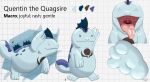  2017 3_toes bodily_fluids featureless_crotch feet foot_focus gaping_mouth generation_2_pokemon hi_res macro male model_sheet nintendo open_mouth pokemon pokemon_(species) quagsire quentin_(suddendraft) saliva saliva_string standing suddendraft swimming toes underwater uvula water 