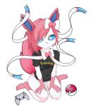  absurd_res anthro caoscore clothing controller eeveelution female game_controller generation_6_pokemon hi_res nintendo pokeball pokemon pokemon_(species) solo sylveon underwear 