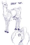  anthro butt butt_tattoo equid equine female feral hi_res horse jijis-waifus mammal nipple_piercing nipples piercing solo tattoo teats 