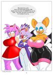  absurd_res amy_rose anthro asmartboy big_breasts blaze_the_cat blush breasts clothed clothing dialogue female group hi_res huge_breasts rouge_the_bat sega sonic_the_hedgehog_(series) speech_bubble trio 