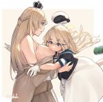  2girls accidental_touch black_neckerchief blonde_hair blue_eyes blue_sailor_collar blush braid breast_sucking breasts corset crown dress embarrassed flower french_braid fuwafuwatoufu gloves hair_between_eyes hairband hat jervis_(kancolle) kantai_collection long_hair long_sleeves mini_crown multiple_girls neckerchief off-shoulder_dress off_shoulder open_mouth peaked_cap red_flower red_rose ribbon rose sailor_collar sailor_dress sailor_hat short_sleeves simple_background upper_body warspite_(kancolle) white_background white_corset white_dress white_gloves white_headwear 