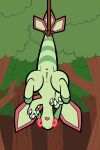  anus bound dragon female feral flygon generation_3_pokemon genitals hanging_by_tail hi_res membrane_(anatomy) membranous_wings nintendo nude open_mouth pokemon pokemon_(species) pussy rope solo surprise suspended_in_midair tail trout_(artist) upside_down wings 
