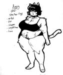 :&lt; anthro avery_(niftytoast) bell bell_collar big_breasts body_hair bra breasts clothed clothing collar domestic_cat felid feline felis female happy_trail hi_res mammal model_sheet monochrome navel niftytoast overweight overweight_female panties solo thick_thighs trans_(lore) trans_woman_(lore) underwear underwear_only 