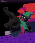  absurd_res anthro balls big_balls big_butt black_body black_fur blush bovid butt caprine castinly dark_body dark_fur deltarune duo fluffy fluffy_ears fur genitals girly goat hi_res horn male male/male mammal ralsei scarf solo thick_thighs undertale_(series) wide_hips 