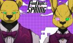  animatronic anthro bear bow_tie clothing cowlick danganronpa duo five_nights_at_freddy&#039;s fredbear_(fnaf) fur geno28_(artist) girly hair hi_res lagomorph leporid looking_at_viewer machine male mammal rabbit robot scottgames spring_bonnie_(fnaf) star_print tagme topwear vest watermark yellow_body yellow_fur 