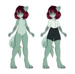  absurd_res anthro badger bottomwear claws clothing duo eyewear fan_character female glasses hi_res honey_badger invalid_tag mammal model_sheet mustelid musteline shorts tail tanatos_aaa 