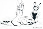  anthro breasts brian_mcpherson cheryl_(brian_mcpherson) clothing cynthia_(brian_mcpherson) duo female hare lagomorph leporid mammal monochrome nipples nude one-piece_swimsuit rabbit surfboard swimwear 