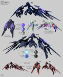 arrow_(symbol) color_guide commentary_request english_text grey_background highres mechanical_wings multiple_views no_humans original pinakes reference_sheet science_fiction signature wings 