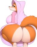  absurd_res anthro big_breasts big_butt breasts butt canid canine capikeeta clothing disney dress female fox hi_res huge_butt looking_at_viewer looking_back maid_marian mammal raised_tail robin_hood_(disney) solo tail veil 