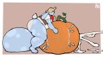  anthro balls big_balls genitals hi_res huge_balls hyper hyper_balls hyper_genitalia male simon_(simonthebunny) solo supermattym8 