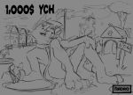  anthro canid canine canis commissioner_name dog_park domestic_dog female group hi_res male mammal park radaq trio ych_(character) ych_(your_cock_is_here) ych_clothing 