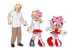  2023 absurd_res amy_rose anthro black_nose blackshirtboy blonde_hair blush bottomwear clothing digital_media_(artwork) dress eulipotyphlan female footwear gender_transformation gloves green_eyes hair handwear hedgehog hi_res human human_to_anthro male mammal mtf_transformation open_mouth pants pink_body pink_hair red_clothing red_dress sega sequence shirt shoes simple_background solo sonic_the_hedgehog_(series) species_transformation surprise topwear transformation white_background white_clothing white_gloves white_handwear white_shirt white_topwear 