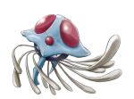  animal_focus black_eyes commentary_request full_body looking_to_the_side no_humans pokemon pokemon_(creature) simple_background solo suzuki_(pixiv_9092094) tentacles tentacruel white_background 